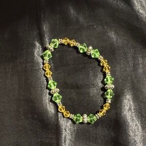Green and Yellow Beaded Bracelet